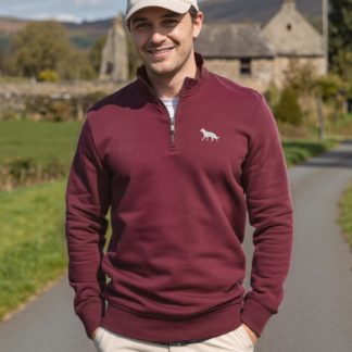 German Shepherd Dog Gifts Embroidered Unisex Eco-Friendly 1/4 Zip High Neck Heavyweight Sweatshirt From The House Of Dog.