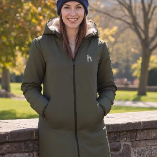 Whippet Clothing Gifts Embroidered Unisex Eco-Friendly Sherpa Fleece Lined Waterproof Jacket From The House Of Dog.