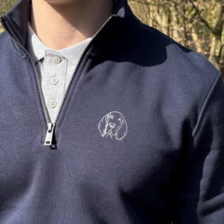 Bracco Italiano Clothing Gifts Embroidered Unisex Eco-Friendly 1/4 Zip High Neck Heavyweight Sweatshirt From The House Of Dog.